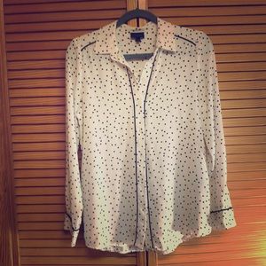 Who What Wear Dot Blouse